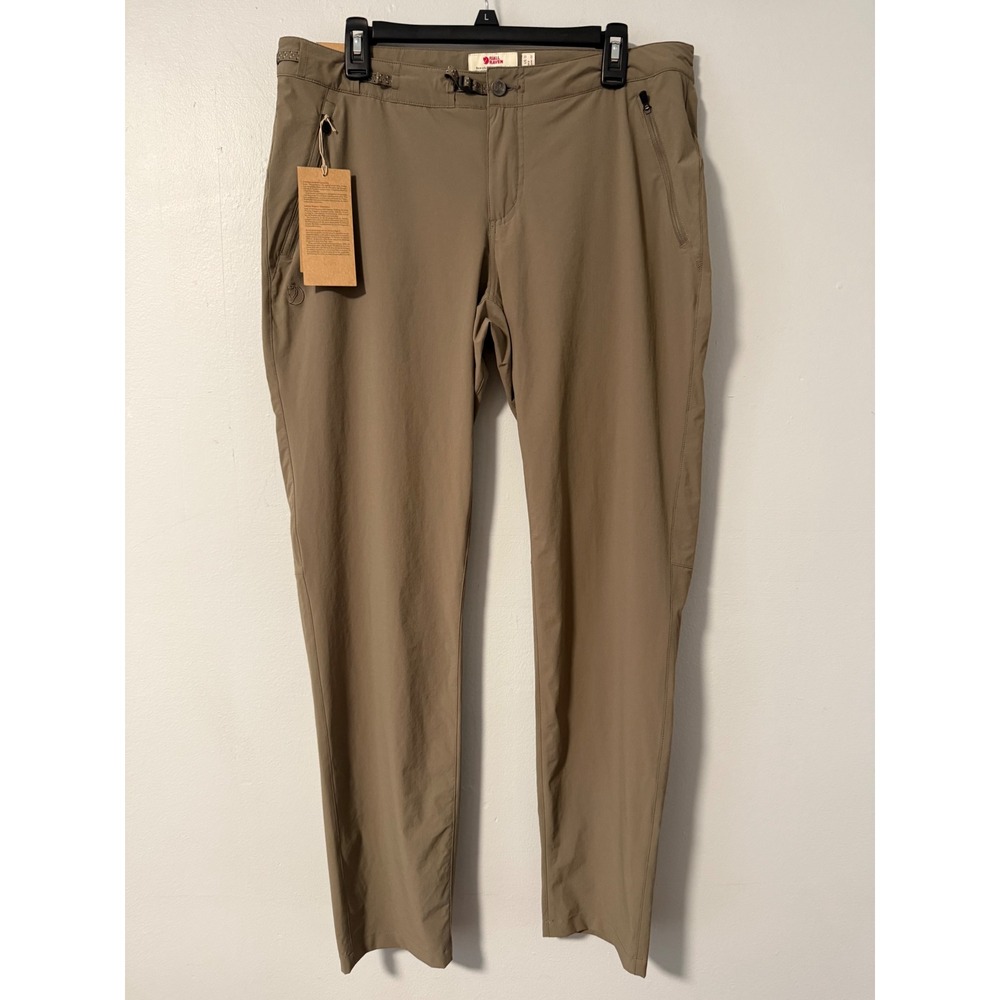 Fjallraven High Coast Trail Trousers W Tan Khaki Hiking Pants 87091 Womens 12/32